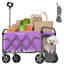 Chariot pliable robuste avec roues tout-terrain, capacité de 113 kg (250 lb), idéal pour le camping, la plage et le jardin, violet.-135805459