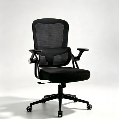 Chaise de bureau ergonomique en filet avec support lombaire et hauteur réglable