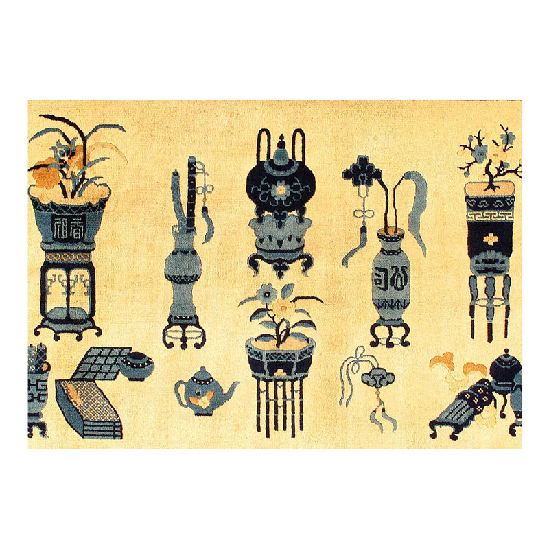 Oriental Area Rug in Ivory
