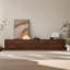 Simple black walnut wooden TV cabinet-1837184060