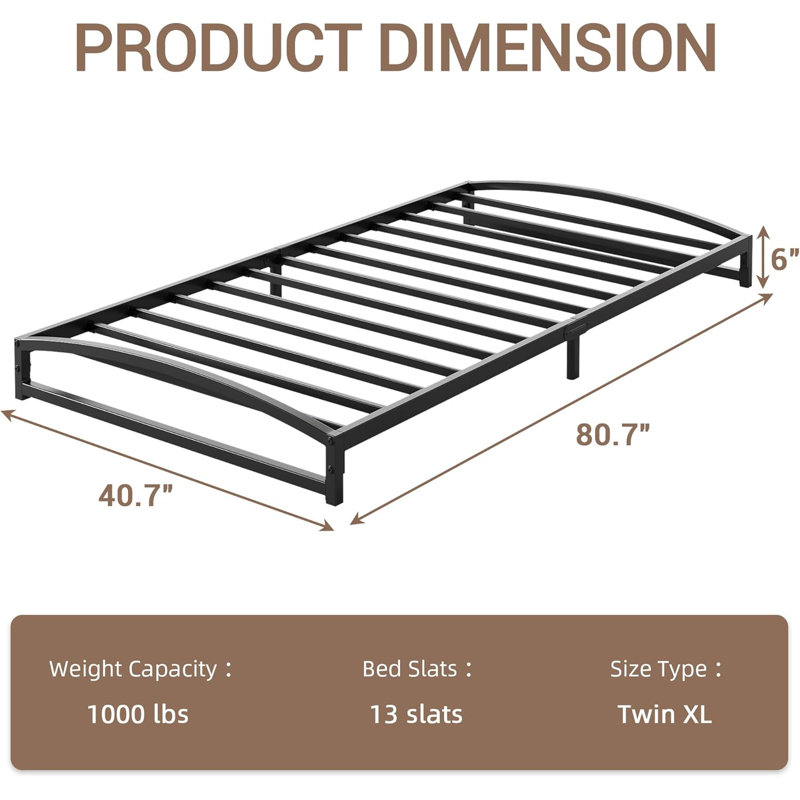 Simple Upholstered Panel Bed Frame, Modern Bed Base with Comfortable Headboard, Multiple