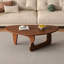 Table basse ovale de 86 cm (34 po) de style moderne du milieu du siècle, table basse en bois, base triangulaire stable, idéale pour la décoration de salon, d'appartement ou de maison.