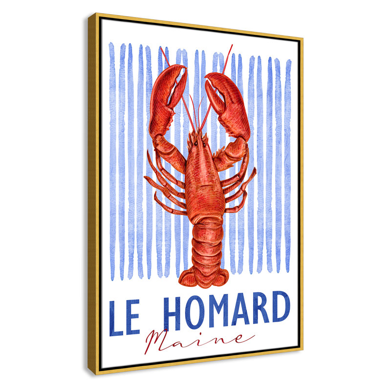 «Le Homard Print» par Kimberly Allen, 25.5' W x 37.5' H, Flotteur doré