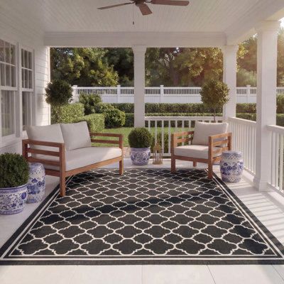 Tapis d'intérieur / extérieur à motif géométrique Herefordshire Performance