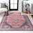 Lesandra Geometric Medallions Machine-Washable Terracotta/Navy Rug-1793166390