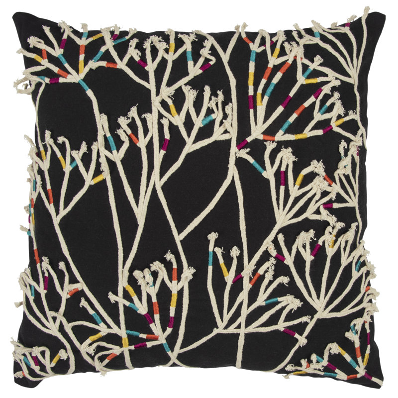 Embroidered Cotton Throw Pillow