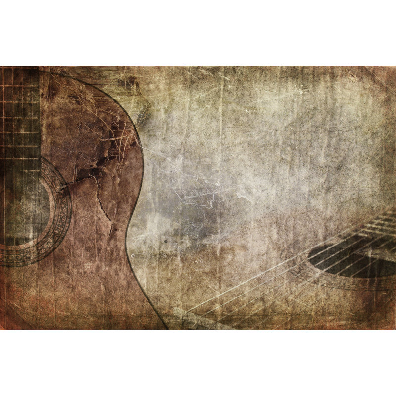 Grunge fond guitare - impression sur toile tendue, H 8 po x l 12 po