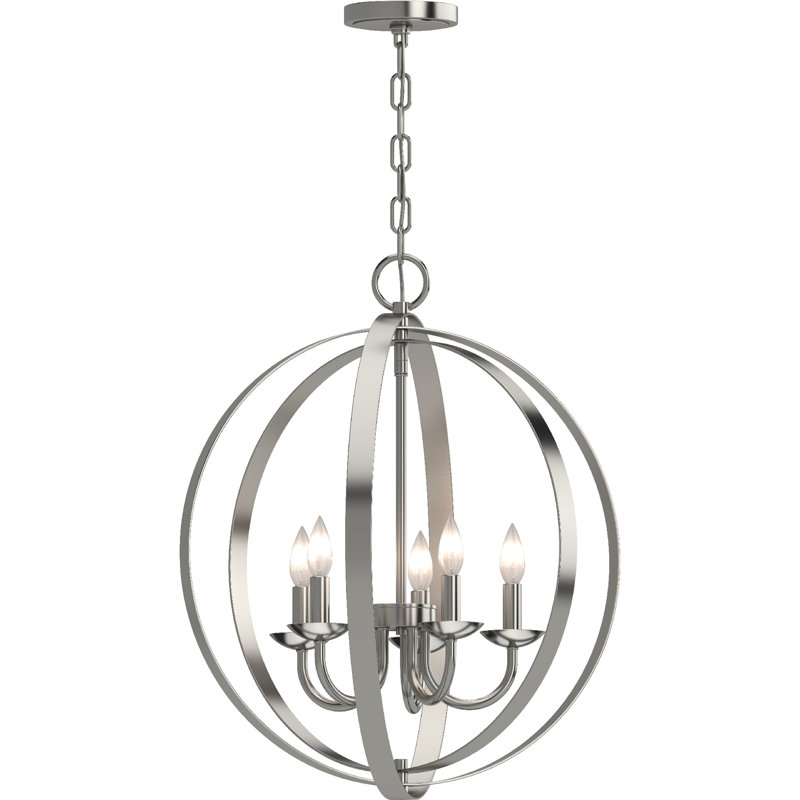 Lustre candélabre intérieur à 5 lumières Wane, Noir / or antique