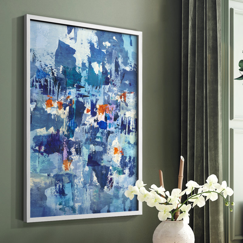 Reproduction encadrée Reticent III - bois massif, Cadre simple blanc, H 20 po x l 16 po