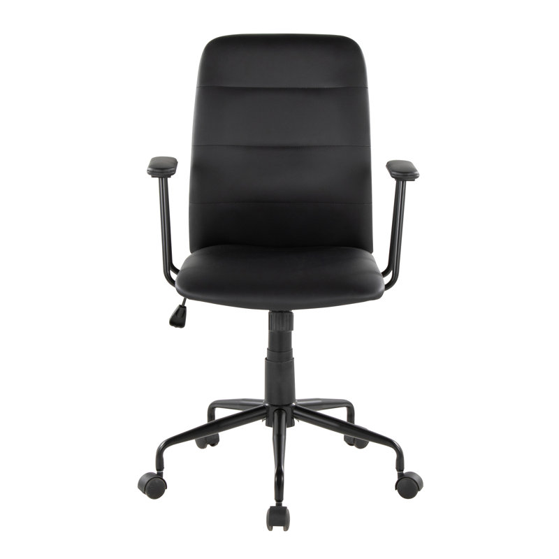 Chaise de bureau en similicuir noir, Noir