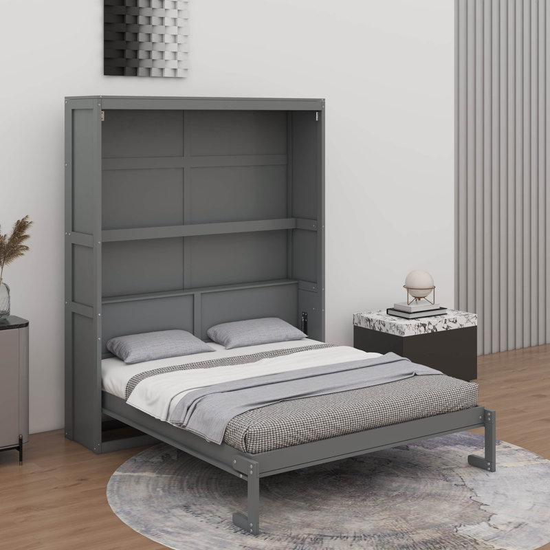 Grand lit escamotable avec tablettes