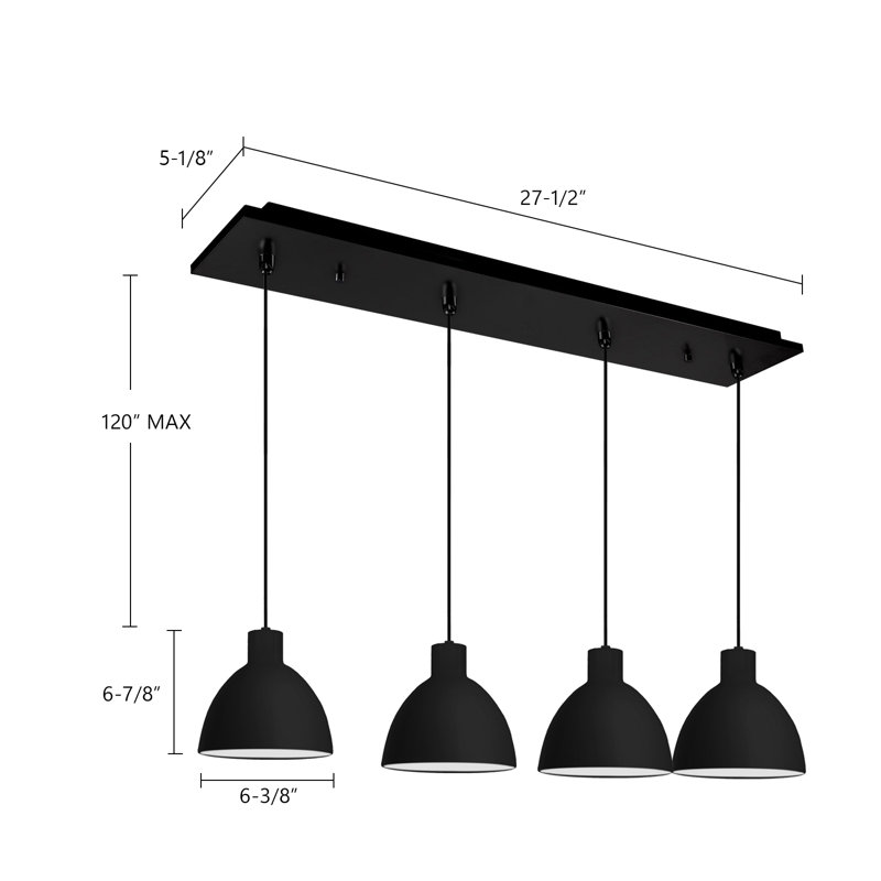 Chroma LED Pendant, 38 W, Glossy White, 4 Lights