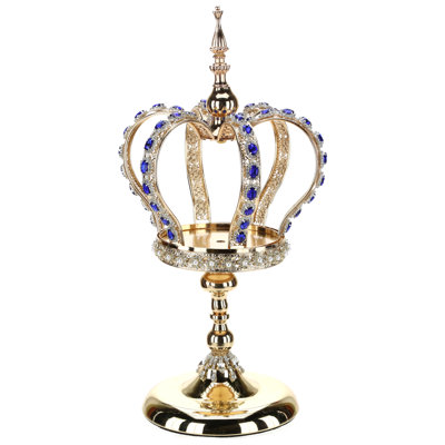 Jeweled Royal Crown Pedestal - 18 Inches