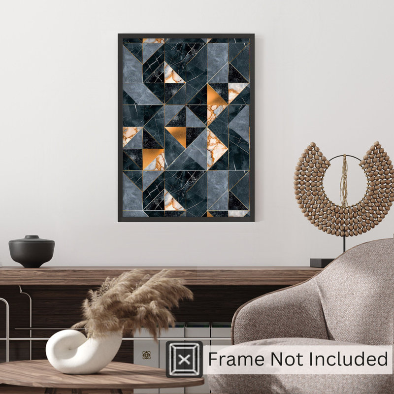«Abstract Geode Shapes VI», reproduction d'art moderne sans cadre, H 16 po x l 12 po