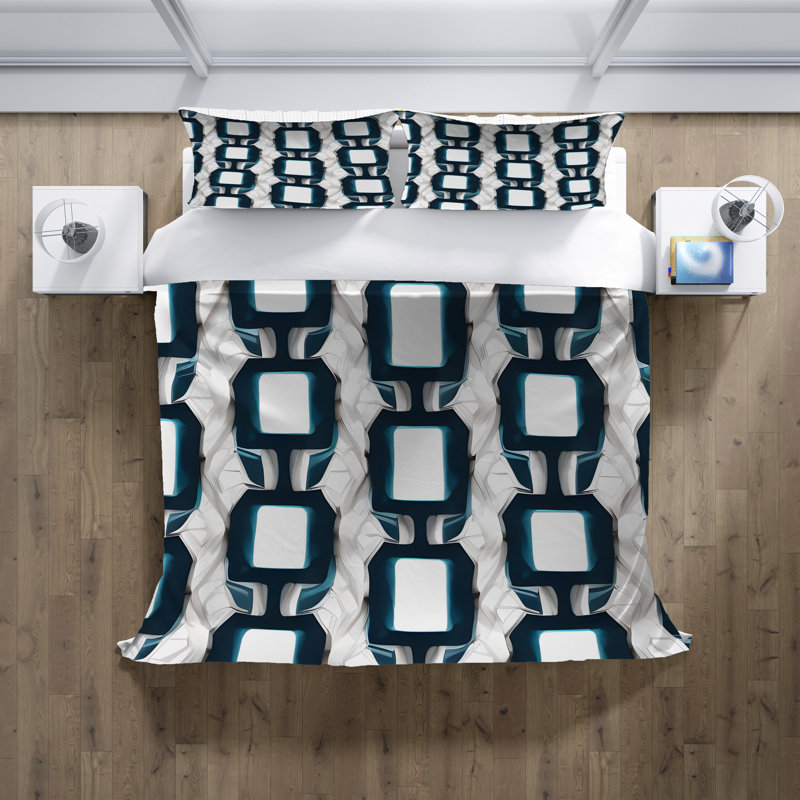 Polyester Abstract Duvet Cover, King Duvet Cover + 2 King Shams
