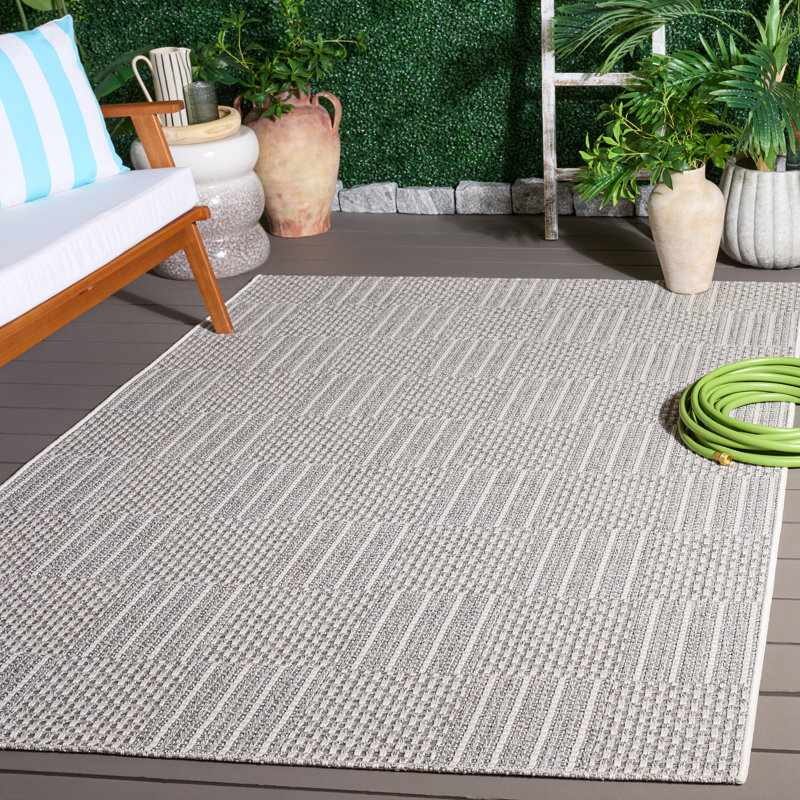 Kyondra Sisal All-Weather Performance Geometric Indoor/Outdoor Area Rug, Rectangle 5'3" x 7'6"