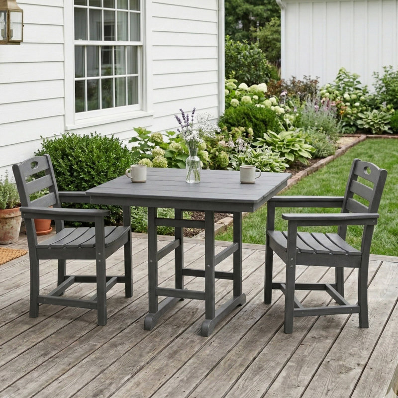 Ensemble repas d'extérieur pour terrasse, jardin, terrasse, Gris