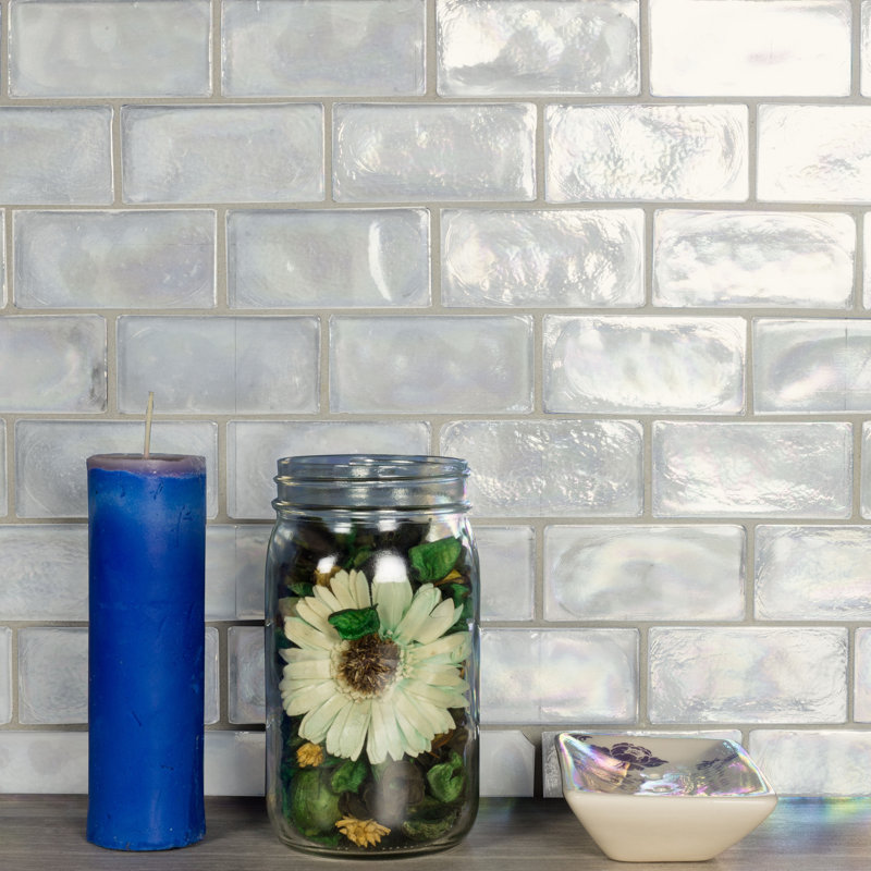 Carreau de mosaïque décoratif en verre recyclé fait à la main en plastique recyclé à la main 2 po x 4 po Atmosphere Atmosphere