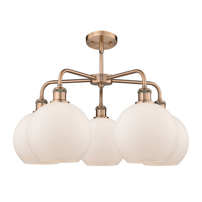 Ellington 5 - Light Steel Dimmable Sphere Chandelier