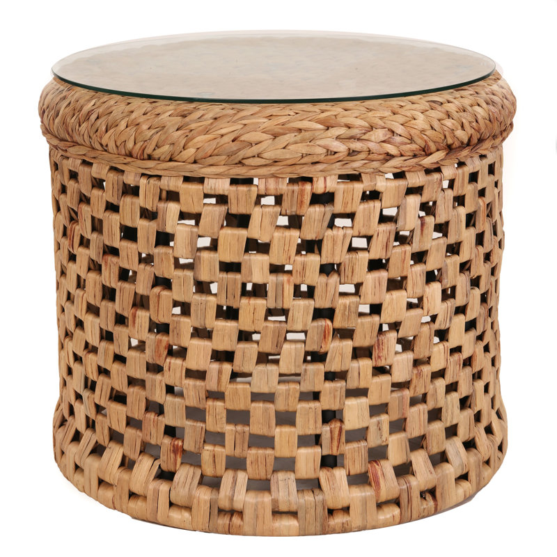 Malacca Glass End Table