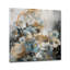 «Golden Blue Silky Flower Design II», art mural floral en acrylique-180599107