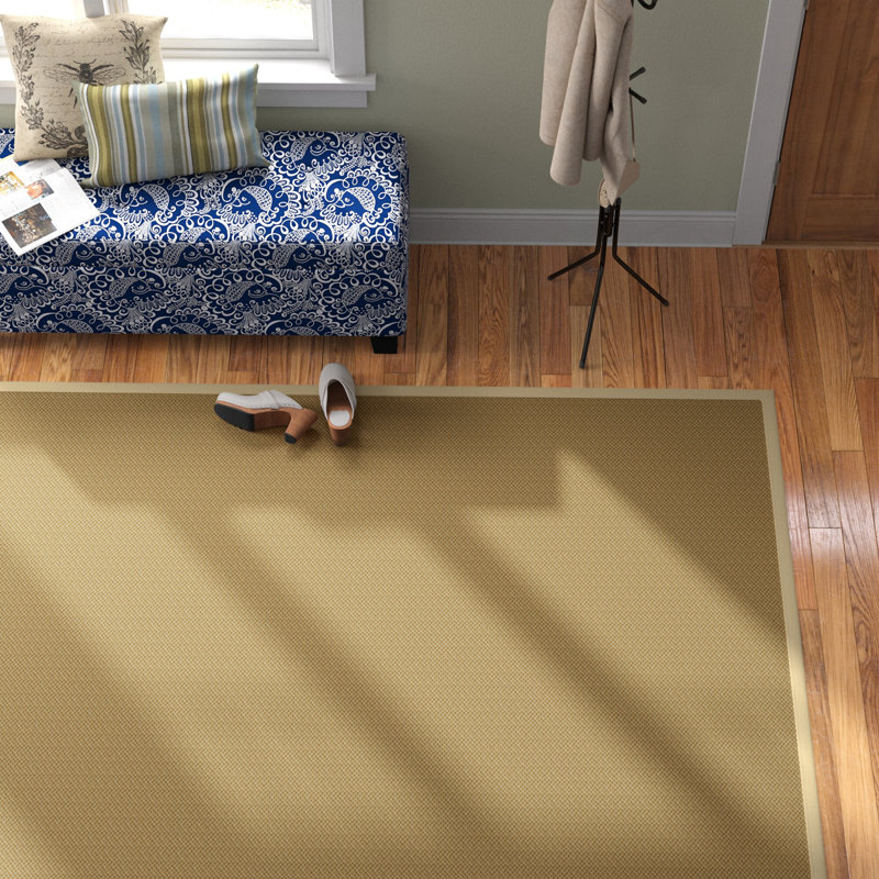 Tapis en jute / sisal fait à la main maïs / blé, Carré 10 pi