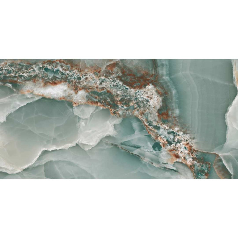 Carreau de porcelaine poli onyx 24 "x 48" Riptide, Turquoise