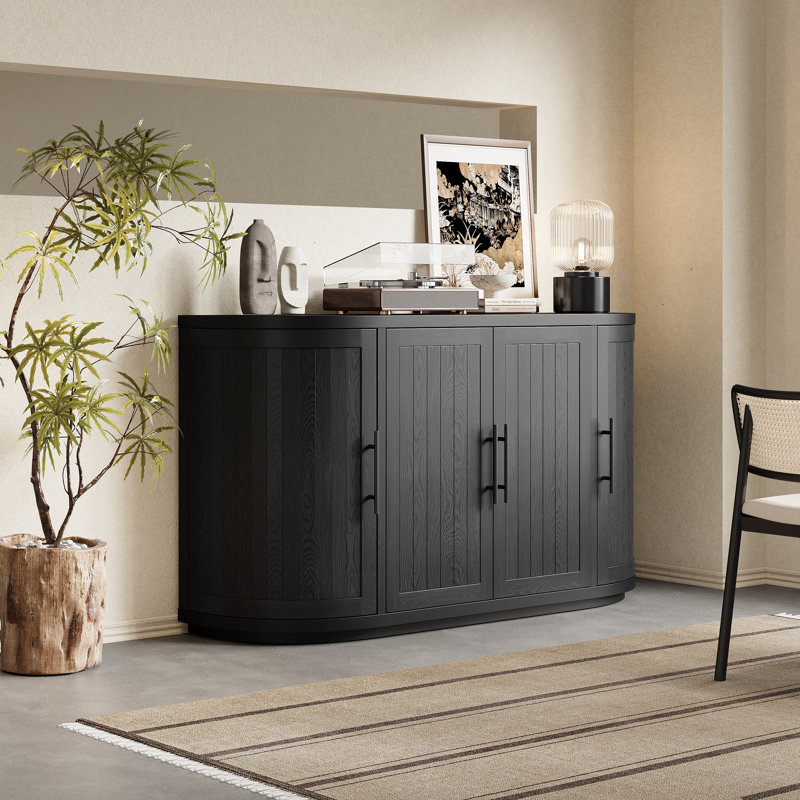 Buffet 4 portes Nora, Noir
