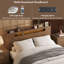 Très grand lit double très grand King Boho avec 2 prises USB et lumière RVB Mid-Century-800022246