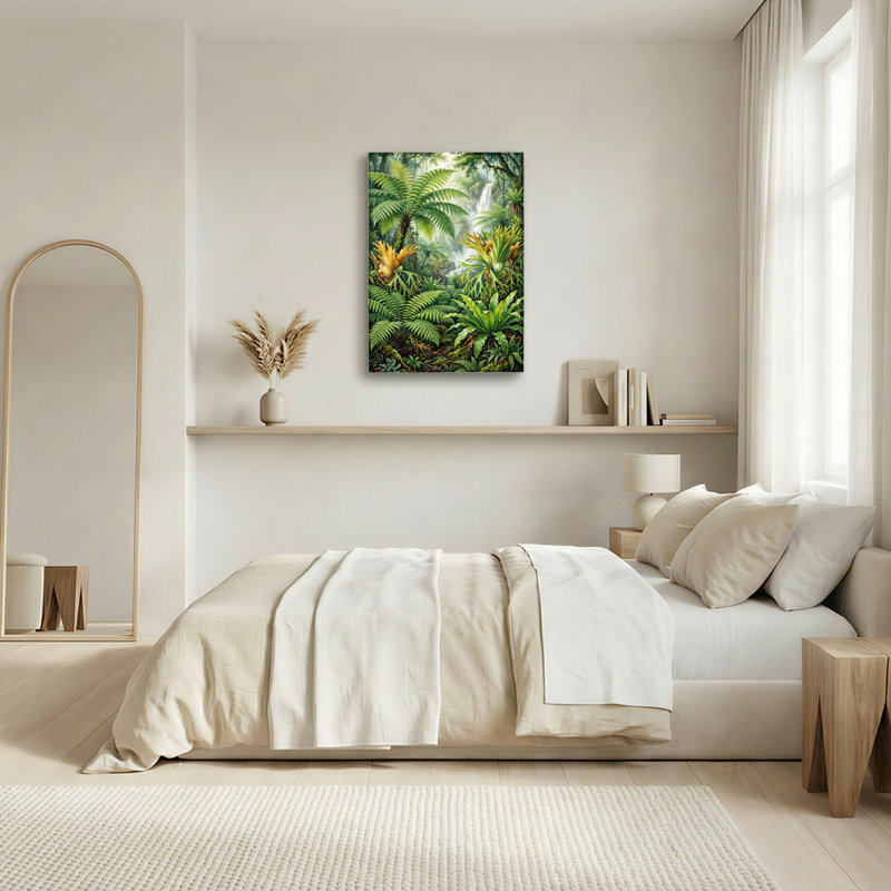 Ensemble de 1 tableau sur toile représentant une jungle tropicale, 48"H x 36"W, Wrapped Canvas