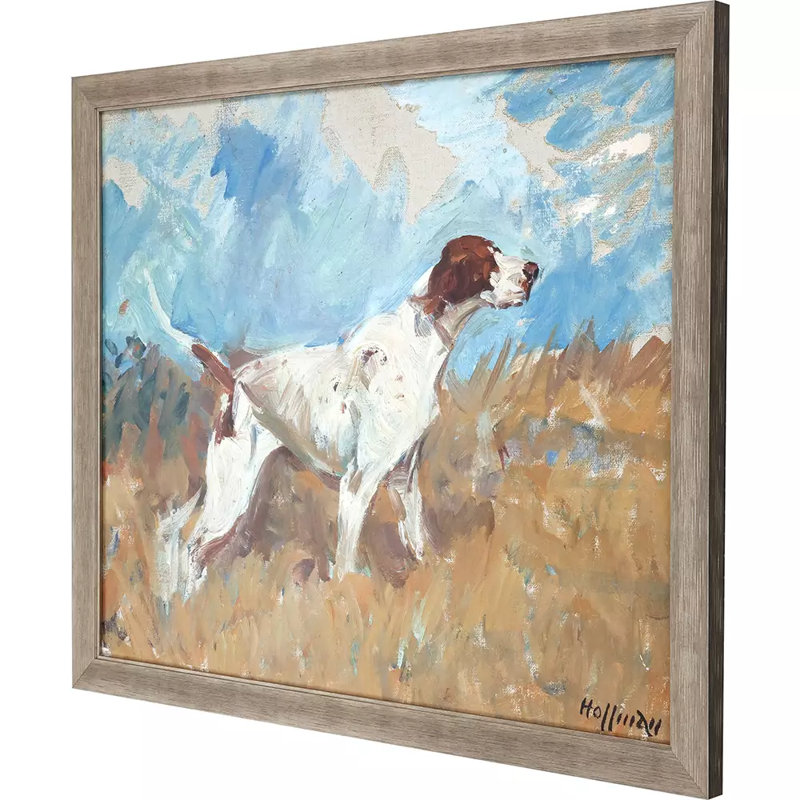 «English Setter on Watch» par Hoffman - Peinture d'un seul cadre