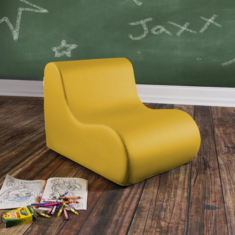 Midtown Classroom Chair - Soft Seating - 3 Sizes - Premium Vinyl Cover, Yellow, 30" H x 24" W x 43" D