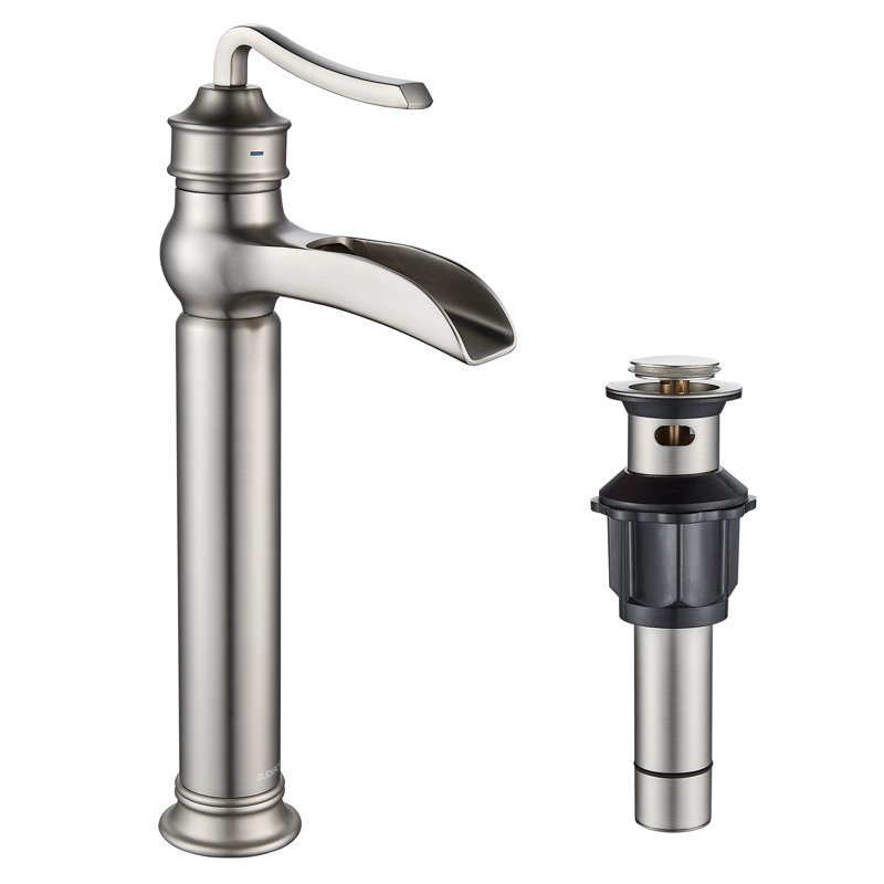 Forious Vessel Sink Faucet and Mounting / Installation Required -handle Bathroom Faucet with Drain Assembly, Brushed Nickel
