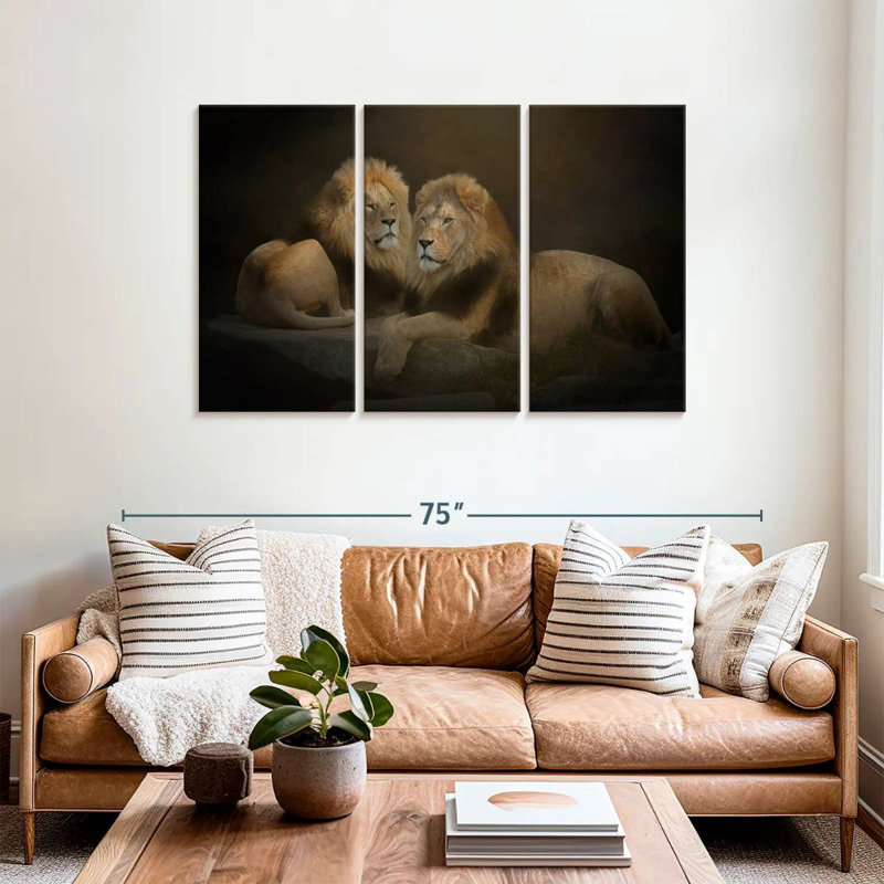 Twin Lions, 36" H x 57" W