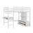 Full Size Loft Bed With Built-In Desk, Comes With Two Drawers, Storage Spaces, And Extra Drawers