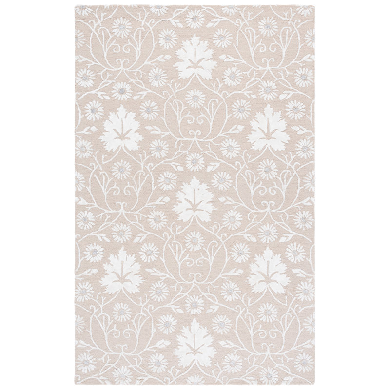 Glamour 610 touffeté à la main 45% laine; 45% viscose; Tapis floral 10% coton, Rectangle 6 pi x 9 pi