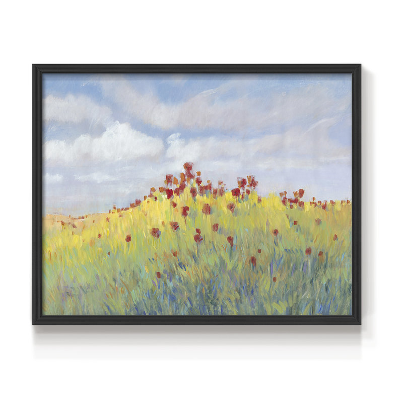 Summer Breeze Meadow II - impression encadrée - réaménageable, H 16 po x l 20 po, Noir, noir, noir, noir
