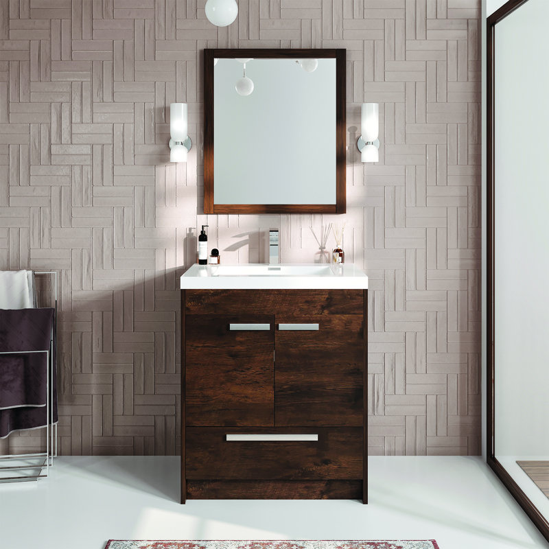 Ensemble de meuble-lavabo simple 24 po Wauconda, Palissandre