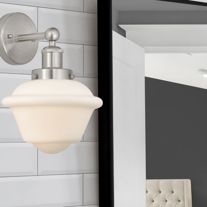 Applique murale à bras en acier 1 lumière Wimer, Blanc mat, Nickel satiné brossé