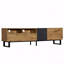 Console multimédia moderne avec porte rabattable - Meuble télé avec rangement double 80 po-1741408381