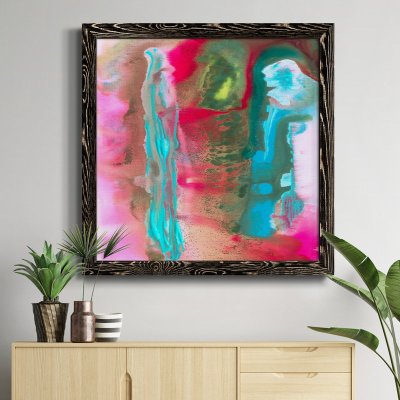 «Tropical Whimsy Arrangement», peinture sur toile encadrée