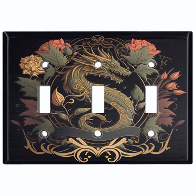Plaque murale 3 lumières Dragon Dragon Crest