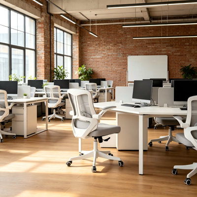 Fauteuil de bureau, fauteuil de bureau ergonomique Comfort Home, fauteuil de jeu à roulettes à dossier moyen, hauteur réglable, soutien lombaire, accoudoir rabattable