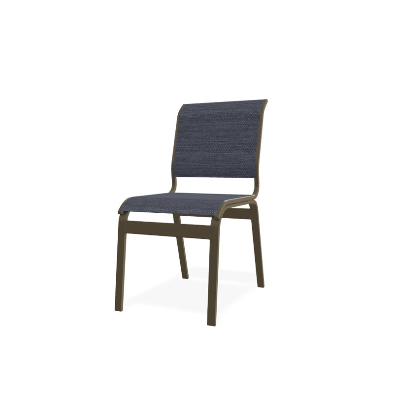 Chaise d'appoint de salle à manger Hiraku, Bois de plage texturé, Denim Augustine