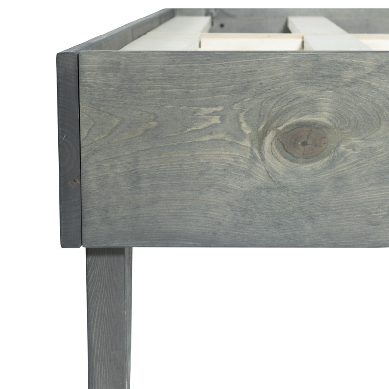 Lit plateforme en bois massif Dedrie, Simple, Teinte noire