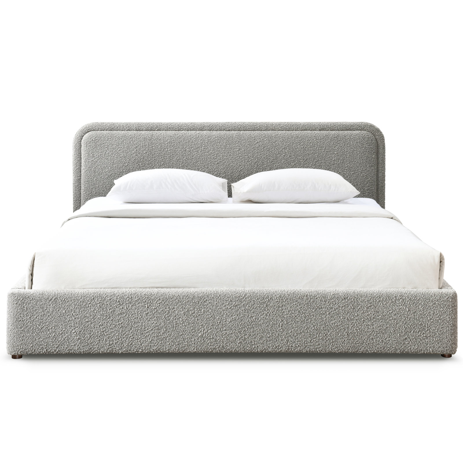 Baneza Platform Bed, Gray Boucle, King
