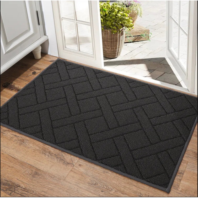 Rubber Scrape Door Mats Outdoor Indoor Semicircle Dirt Trapper Mat Non Slip  Doormat for Entrance Home Carpet Floor Mat Entry Rug