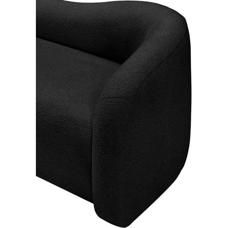 Fauteuil Kali, Tissu en peluche noir