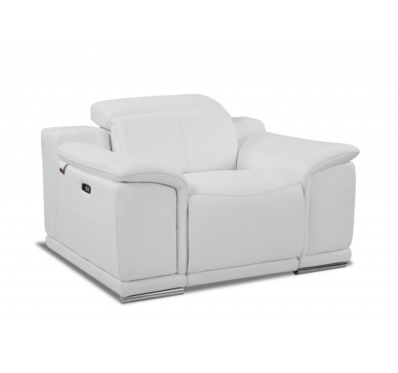  Fauteuil blanc en cuir italien, Blanc