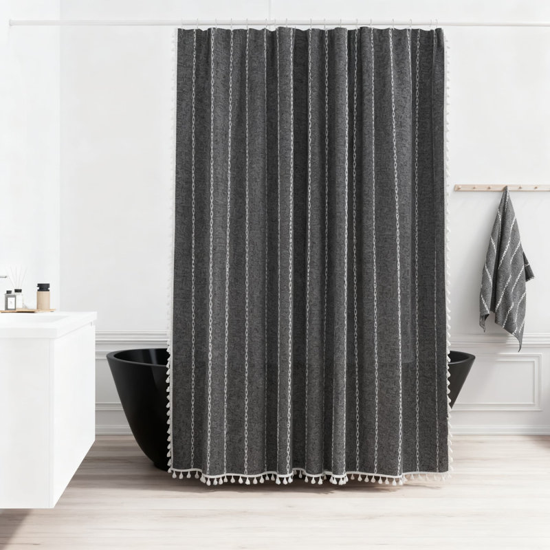 Ensemble de rideau de douche Farmhouse, Gris foncé